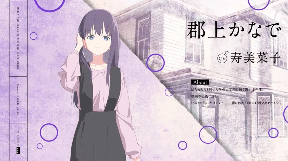 Anime Botan Kamiina Fully Blossoms When Drunk Perkenalkan Kanade Gujyo